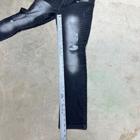 Southpole Denim Jeans Black Mens 16 Distressed Five Pockets Straight Outdoor Y2K - Picture 5 of 6